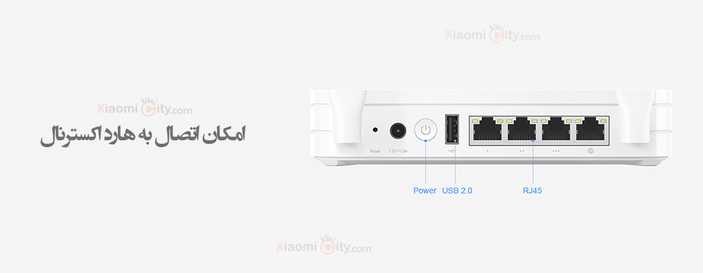 روتر یک ترابایتی شیائومی Xiaomi Mi WiFi 1TB Hard Disk Edition Router امکان اتصال به هارد اکسترنال