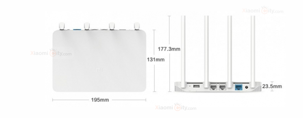 وای فای روتر ۳ شیائومی Wi-Fi Router 3 Global ابعاد بسیار مناسب
